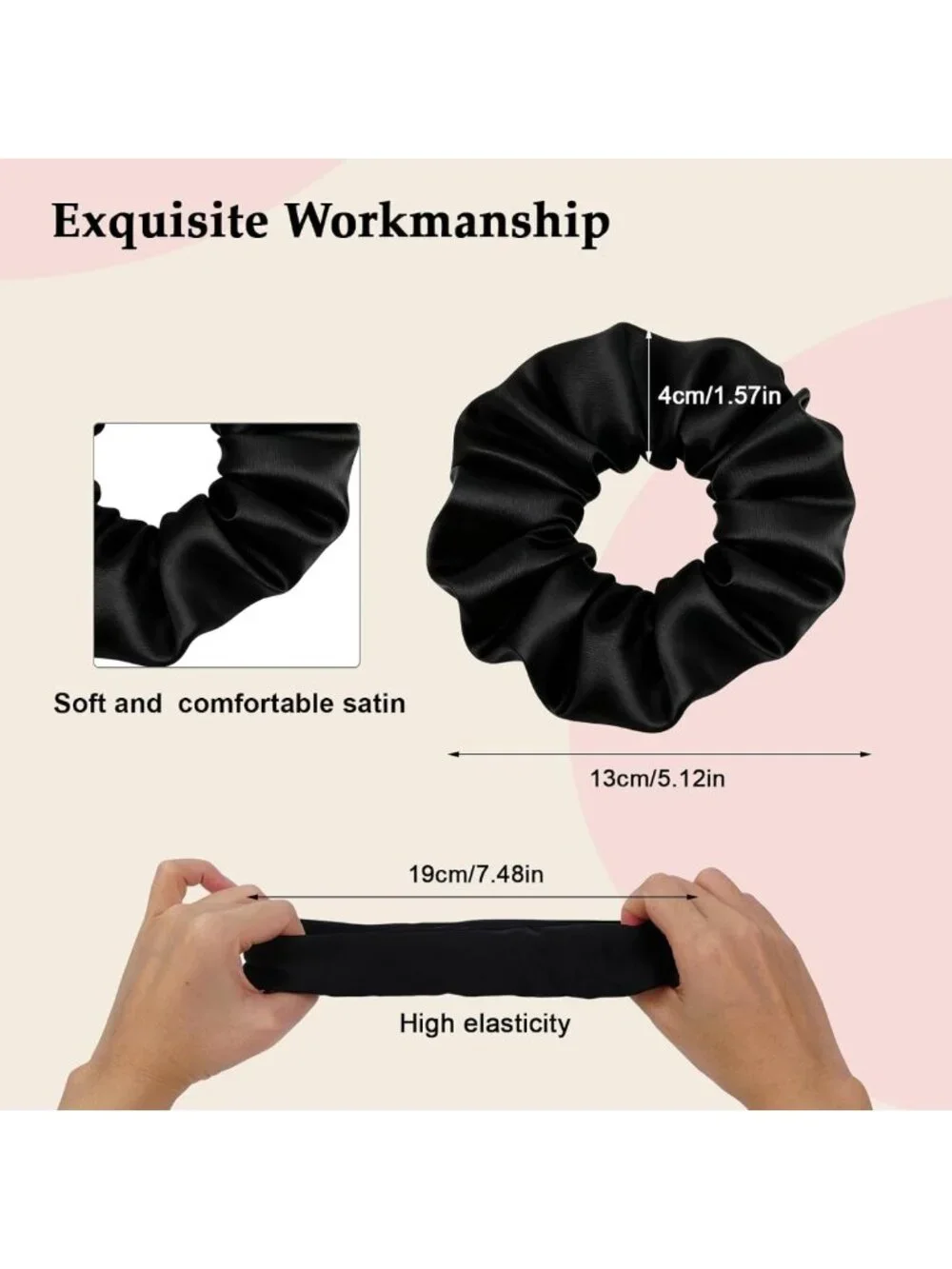 8PCS Satin Scrunchies for Women - No Crease, Frizz-Free Hair Ties, Soft